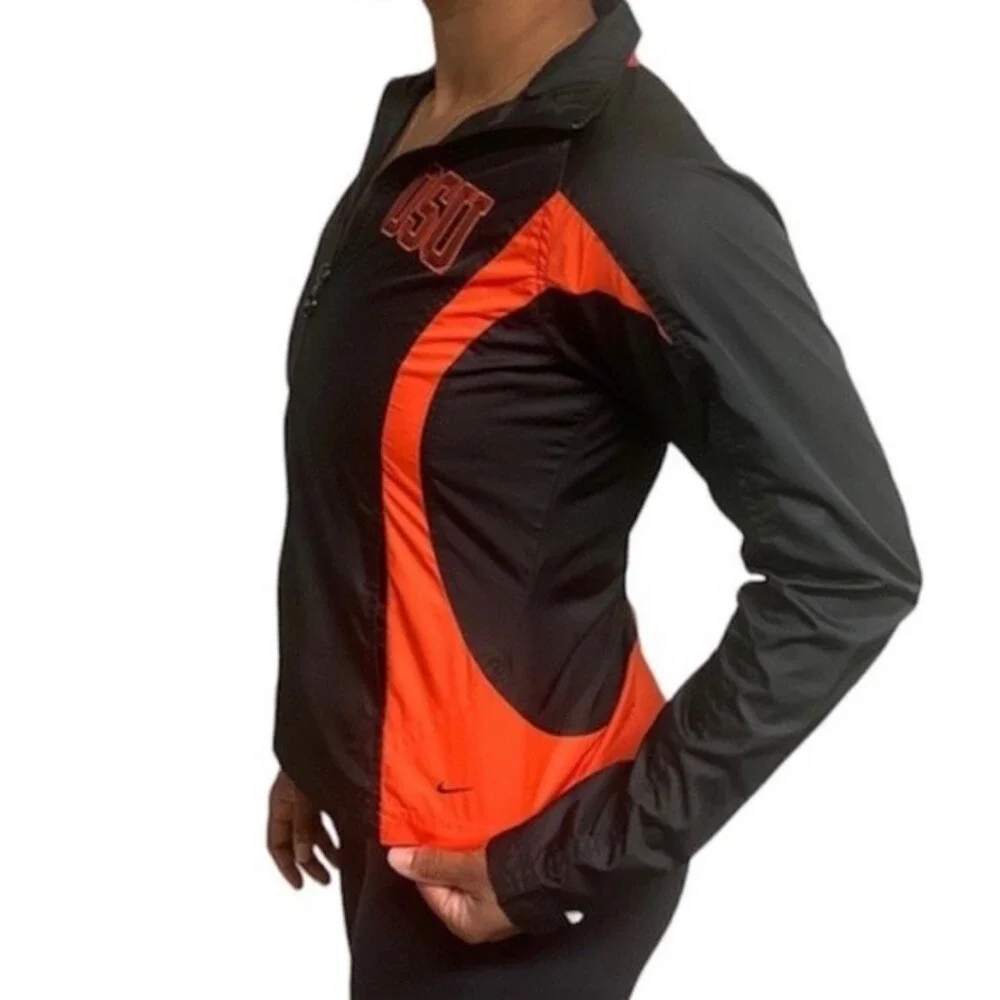 NIKE Oregon State University OSU Windbreaker Lightweight Runner's Zip Jacket L